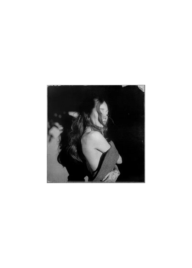 Ariana Grande Petal black and white portrait artwork print from translucent pearly white vinyl edition