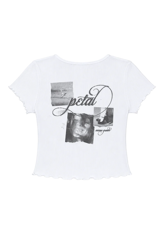 petal ripped photo baby tee