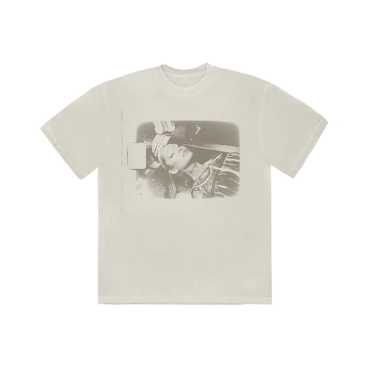Cream Ariana Grande Hampstead photo T-shirt front view with dreamy monochrome portrait graphic artwork