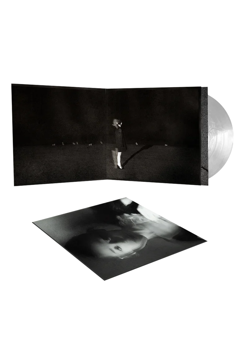Ariana Grande Petal translucent pearly white vinyl with open gatefold artwork and dual LP display