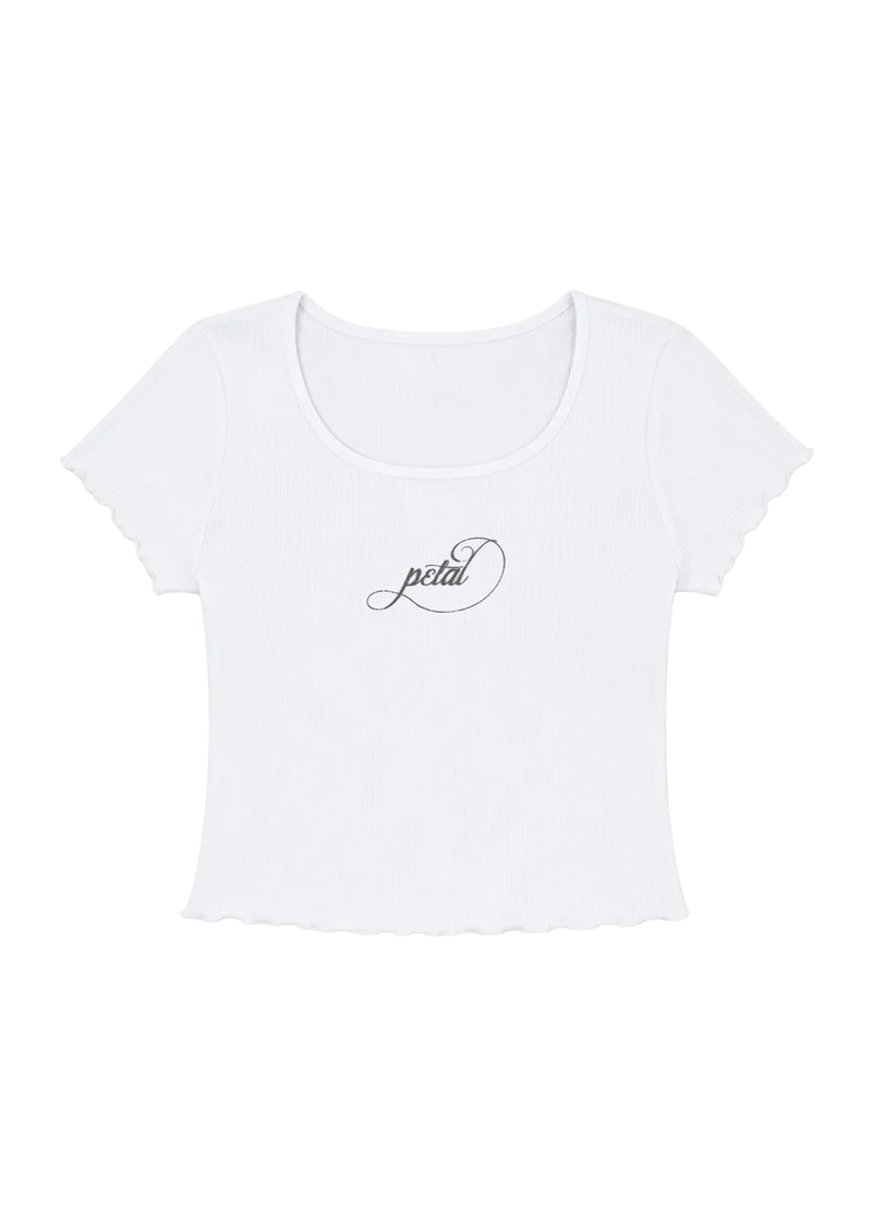 petal ripped photo baby tee